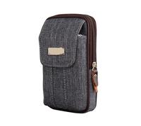 Sac Banane pour Homme Sac Banane en Toile for Hommes de Course à Double Couche Fitness Fermeture éclair(Dark Grey)