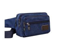 Sac Banane pour Homme Sac Banane en Toile for Sports de Plein air, Sac Multifonctionnel for Homme, Sacs Grande capacité, à Main for téléphone Portable(Dark Blue)