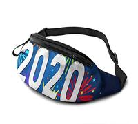 Sac Banane pour Hommes Femmes, 2020 Happy New Year Ceinture Réglable Sling Pocket Crossbody Sac à Bandoulière Poitrine pour Voyage Randonnée Cyclisme Course à Pied