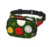 Sac banane pour la course à pied, homme et femme, sac banane pour voyage, entraînement, randonnée, ingrédients colorés pour pizza