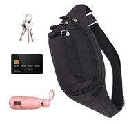 Sac banane pour la randonnée - Grande capacité - Support de téléphone pour | la randonnée, la course à pied, la promenade du chien, Noir, Refer to description, Unisexe