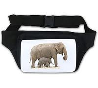 Sac banane pour mère et enfant Motif éléphants d'Afrique Blanc