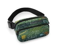 Sac banane pour questions mathématiques avec sangle réglable, sac banane tendance pour sports de plein air, randonnée, blanc, 20 x 13 cm, sac banane entièrement imprimé