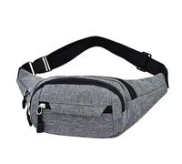Sac banane pour randonnée, course et randonnée - Support pour téléphone avec sac banane de grande capacité pour randonnée, course, promenade, Gris, Consulte la descripción, Voir description