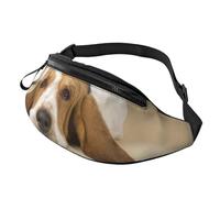 Sac banane pour sports de plein air avec drapeau du Canada et sac de poitrine décontracté, sac banane unisexe réglable pour randonnée/course à pied/cyclisme, Basset Hound, Taille unique