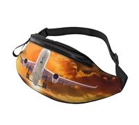 Sac banane pour sports de plein air avec drapeau du Canada et sac de poitrine décontracté, sac banane unisexe réglable pour randonnée/course à pied/cyclisme, Avion., Taille unique