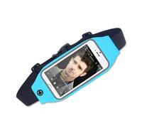 Sac banane pour téléphone portable, sac de course à pied, étui pour smartphone, housse étanche, pochette transparente pour exercice, gym, sac banane pour téléphone portable sport, bleu, 1PCS