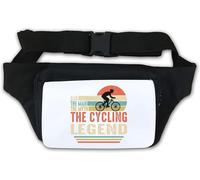 Sac banane pour vélo Motif Dad The Man The Myth The Cycling Legend Blanc