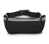Sac banane pr téléphone port., ceinture pr la course, réfléchiss., Noir