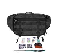 Sac Banane | Rangement de matériel par Les Temps | pour téléphone Portable bobines leurres randonnée Camping, Noir, Voir la Description, Voir Description