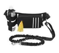 Sac banane réfléchissant avec élastique rétractable, distributeur de sac à déjections canines, ceinture réglable pour l'entraînement, la marche, le jogging et la course à pied de votre animal de