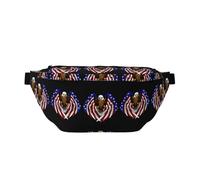 Sac banane réglable avec imprimé aigle patriotique du drapeau des États-Unis, léger et confortable, adapté pour le fitness, le jogging, les voyages