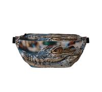 Sac banane réglable avec imprimé alligator élégant - Écharpe légère pour voyage et sport de plein air