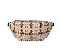 Sac banane réglable avec imprimé cheval cabré marron - Léger et confortable - Convient pour le fitness, le jogging, les voyages