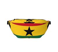 Sac banane réglable avec imprimé drapeau du Ghana élégant - Écharpe légère pour voyage et sport de plein air