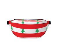 Sac banane réglable avec imprimé drapeau du Liban - Léger et confortable - Convient pour le fitness, le jogging, les voyages