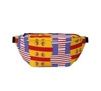 Sac banane réglable avec imprimé drapeau espagnol américain, léger et confortable, adapté pour le fitness, le jogging, les voyages