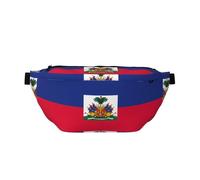 Sac banane réglable avec imprimé drapeau haïtien élégant - Écharpe légère pour voyage et sport en plein air