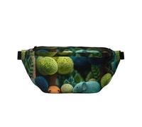 Sac banane réglable avec imprimé élégant Forest Whisper - Écharpe légère pour voyage et sport de plein air