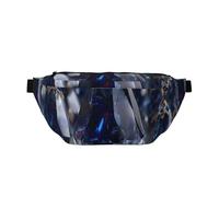 Sac banane réglable avec imprimé floral élégant en cristal - Écharpe légère pour voyage et sport de plein air