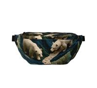 Sac banane réglable avec imprimé forêt de rêve élégant - Écharpe légère pour voyage et sport de plein air