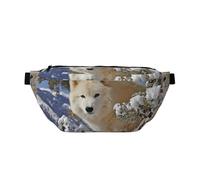 Sac banane réglable avec imprimé renard de neige élégant - Écharpe légère pour voyage et sport de plein air