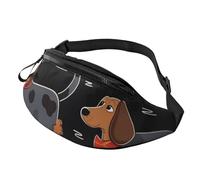 Sac banane réglable avec inscription « I Love My Dog Teckels » pour homme et femme