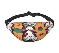 Sac banane réglable avec motif cochon d'Inde - Tendance - Résistant à l'eau - Pour la randonnée, les voyages, la course à pied, la randonnée, le cyclisme, noir, One Size