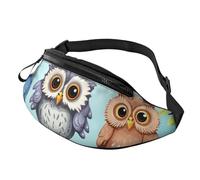 Sac banane réglable avec motif hiboux sur une branche pour homme et femme