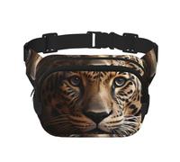 Sac banane réglable avec rose rouge et tigre - Grand sac banane de voyage unisexe