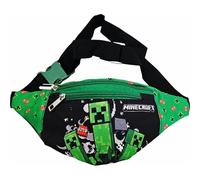 Sac banane réglable pour enfant, sac à bandoulière pour garçon, sac banane pour voyage, sport, loisirs, gadgets avec 2 poches zippées (pour MinecRAFT)