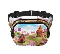 Sac banane réglable pour femme, sac banane léger et tendance pour homme, sac banane Candy Land pour voyage, entraînement, course à pied, cyclisme, noir, taille unique, Noir , Taille unique