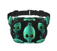 Sac banane réglable pour femme, sac banane léger et tendance, sac banane aliens pour voyage, entraînement, course à pied, cyclisme, noir, taille unique, Noir , Taille unique