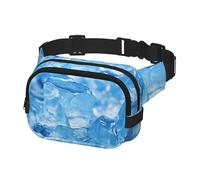 Sac banane réglable pour homme et femme avec fond de glaçons bleus pour voyage, noir, taille unique, Noir , Taille unique