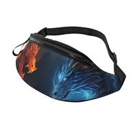 Sac banane réglable pour homme et femme Motif dragons du feu et de glace