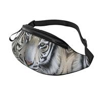 Sac banane réglable pour homme et femme Motif tigre noir et blanc