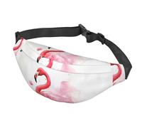 Sac banane réglable pour homme et femme, sac banane flamant rose aquarelle pour voyage, noir, taille unique, Noir , Taille unique