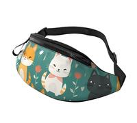 Sac banane réglable pour voyage, randonnée, cyclisme, course à pied en plein air, Cartoon Cat 5, Taille unique, Organiseur de sac