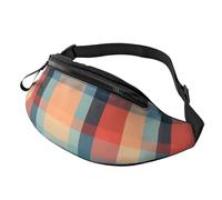 Sac banane réglable pour voyage, randonnée, cyclisme, course à pied en plein air, Plaid Buffalo coloré 10, Taille unique, Organiseur de sac
