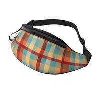 Sac banane réglable pour voyage, randonnée, cyclisme, course à pied en plein air, Plaid Buffalo coloré 1, Taille unique, Organiseur de sac