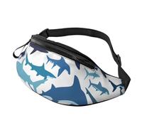 Sac banane réglable pour voyage, randonnée, cyclisme, course à pied en plein air, Requin Floral 3, Taille unique, Organiseur de sac