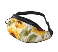 Sac banane réglable pour voyage, randonnée, cyclisme, course à pied en plein air, Tournesol jaune 9, Taille unique, Organiseur de sac