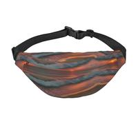 Sac banane réglable Sunset at The Beach - Tendance - Résistant à l'eau - Pour la randonnée, les voyages, la course à pied, la randonnée, le cyclisme, noir, One Size