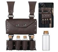 Sac banane Renaissance pour alchimistes avec fioles en liège, pochette en similicuir Viking pour homme et femme