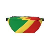 Sac banane Republic of Congo - Sac à bandoulière polyvalent pour homme et femme avec poches zippées, idéal pour les voyages, la course à pied, noir, taille unique