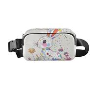 Sac banane rétro à la mode pour femmes, hommes, adolescents, grande capacité, Adorable lapin à oreilles tombantes, 1 size