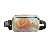 Sac banane rétro à la mode pour femmes, hommes, adolescents, grande capacité, Escargot joyeux sur un rocher, 1 size