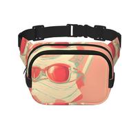 Sac banane rétro abstrait carré double couche - Sac banane unisexe partout pour la course, les voyages, la randonnée, le fitness, noir, taille unique, Noir/blanc, One Size