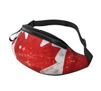 Sac banane rétro imprimé drapeau du Canada, sac à bandoulière léger et polyvalent pour les aventures quotidiennes et en plein air, Noir , Taille unique, Sac à dos décontracté