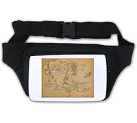 Sac banane rétro vintage avec carte de l'Atlas Fantasy Earth Blanc